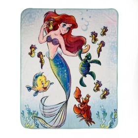 Disney The Little Mermaid Kids Fleece Throw, 50" x 60"