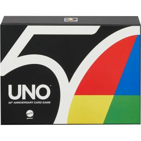 Mattel Games UNO Premium 50th Anniversary Edition Card Game Featuring Commemorative Coin & 112 Cards