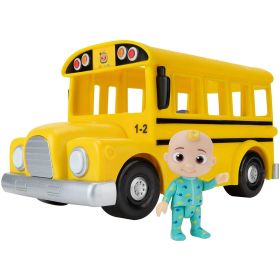 CoComelon Musical Yellow School Bus, Plays â€˜Wheels on The Bus,â€™ Featuring Removable JJ Figure