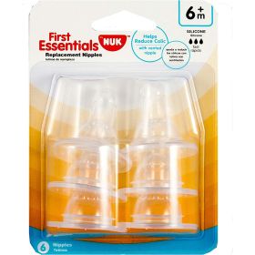 Nuk First Essential Silicone Nipples, 6-Pack, Fast Flow