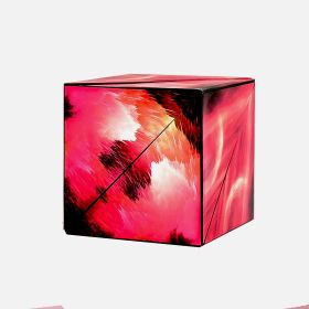 3D Changeable Magnetic Magic Cube, Shape Shifting Box Fidget Toy (Red Version)