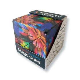 3D Changeable Magnetic Magic Cube, Shape Shifting Box Fidget Toy (Fireworks Version)