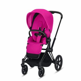 CYBEX ePriam 3-in-1 Travel System Matte with Black Details Baby Stroller â€“ Fancy Pink