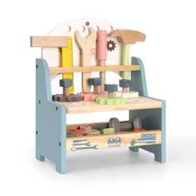 ROBUD Mini Wooden Play Tool Workbench Set for Kids Toddlers - Construction Toys Gift for 3 4 5 Years Old