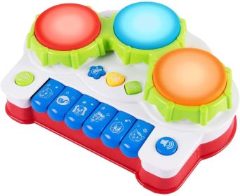 Baby Musical Toy Three-sided Drum for Toddler; Piano and Drum Musical Instruments Toys