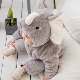 Baby Winter Jumpsuit (Option: Elephant Light Gray Thickened-80cm)